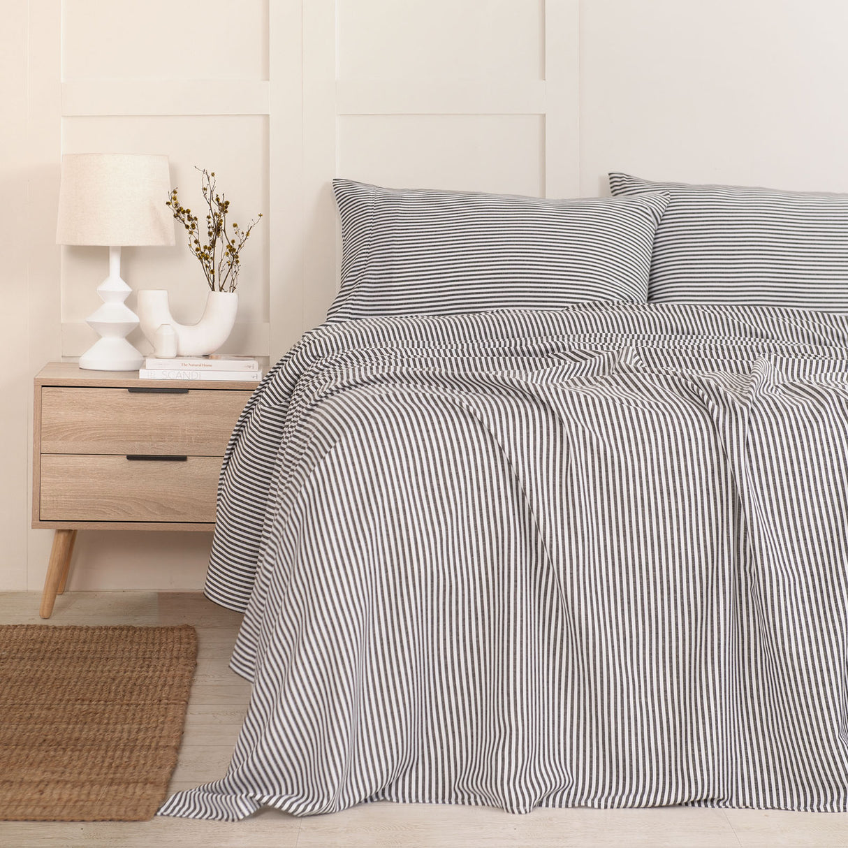 Essenza Superior Striped Linen Blend Sheet Set | Luxury Breathable Ultra Soft Linen Sheet Set | 2 Sizes -  3 Colours