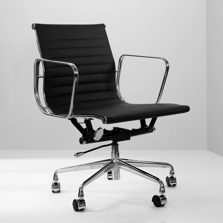 Essenza Eames Style Office Computer Chair | PU Leather Adjustable Seat Mid Back Office Chair