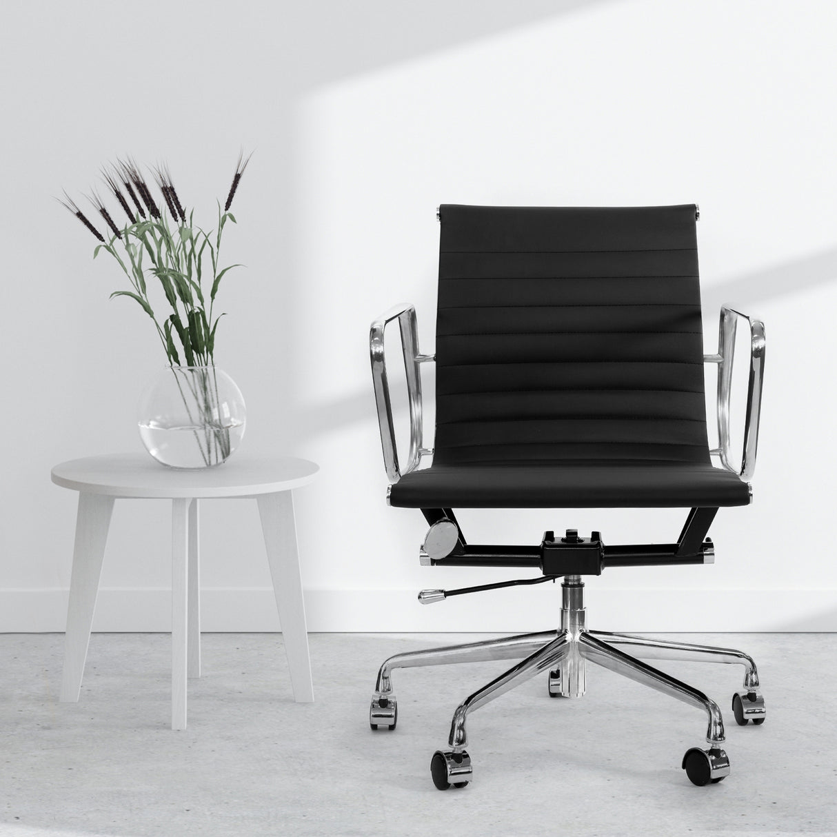 Essenza Eames Style Office Computer Chair | PU Leather Adjustable Seat Mid Back Office Chair