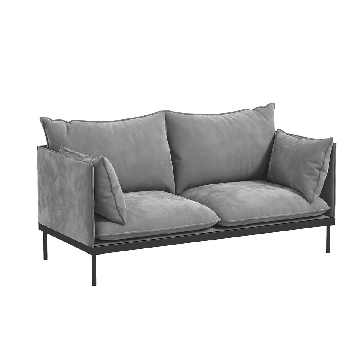 Essenza Mio 2 Seater Deluxe Plush Sofa Lounge | Fabric Upholstered Sofa Lounge in Grey