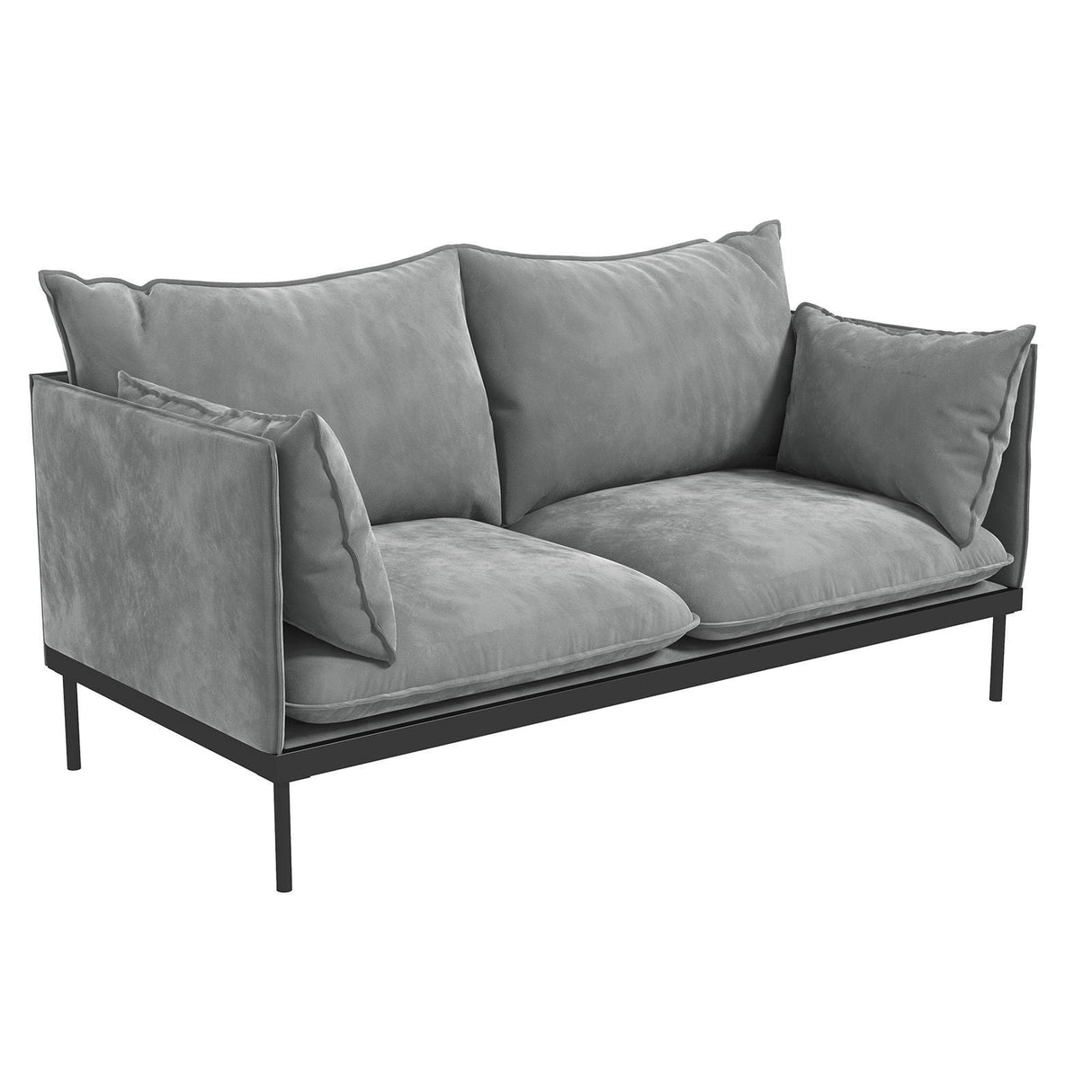 Essenza Mio 2 Seater Deluxe Plush Sofa Lounge | Fabric Upholstered Sofa Lounge in Grey