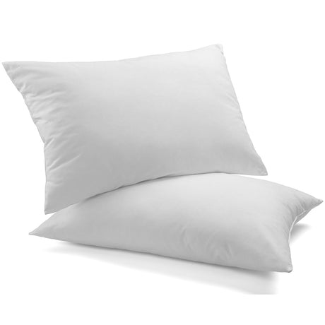 Set of Two Essenza Classic Luxury Duck Feather & Down Pillows | Large Medium Plush Duck Pillows 50 x 75cm