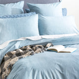 250TC Chambray Washed 100% Cotton Quilt Cover Set by Renee Taylor | 4 Sizes - 3 Colours