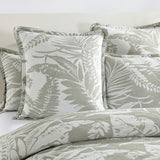 250TC Textured Jacquard Palm Breeze Quilt Cover Set in Sage Green by Renee Taylor | 3 Sizes