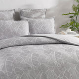 250TC Textured Jacquard Alessio Quilt Cover Set in Silver by Renee Taylor