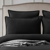 250TC Textured Geo Noire Quilt Cover Set in Black by Renee Taylor | 3 Sizes