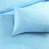 250TC Textured Jacquard Sky Waves Quilt Cover Set in Light Blue by Renee Taylor | 3 Sizes