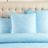 250TC Textured Jacquard Sky Waves Quilt Cover Set in Light Blue by Renee Taylor | 3 Sizes