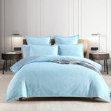 250TC Textured Jacquard Sky Waves Quilt Cover Set in Light Blue by Renee Taylor