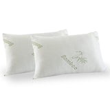 Set of Two Essenza Bamboo Covered Memory Foam Pillows | Anti Bacterial Hypoallergenic Eco Bamboo Soft Plush Pillows