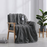 Luxore Plush 160 x 130cm Teddy Fleece Heated Throw | 9 Heat Soft Warm Electrical Blanket