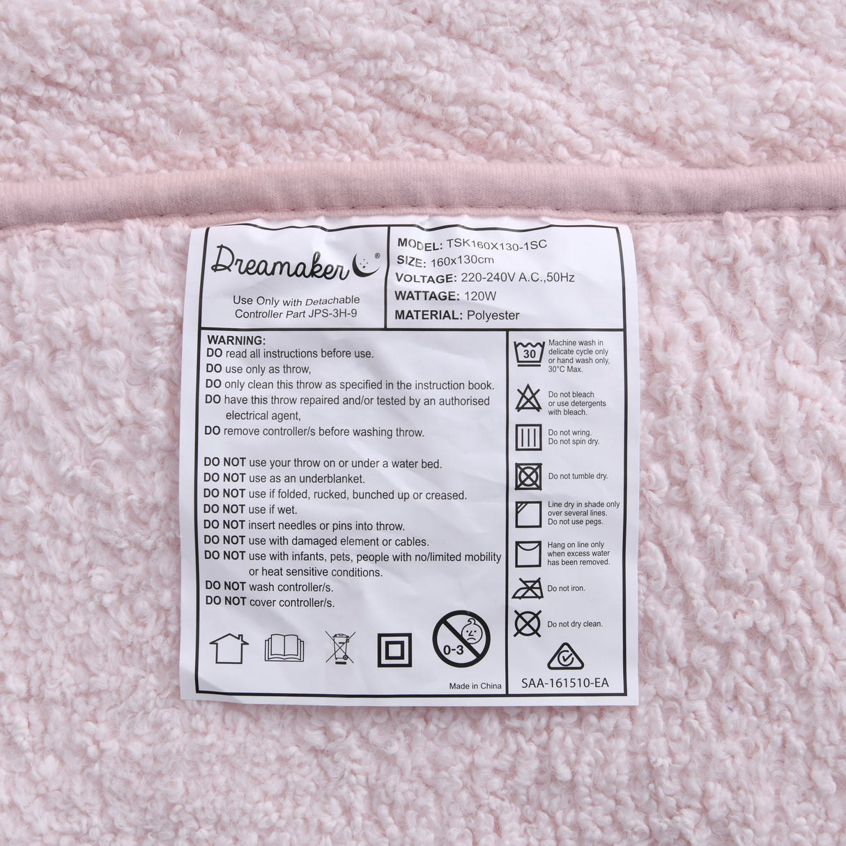 Luxore Plush 160 x 130cm Teddy Fleece Heated Throw | 9 Heat Soft Warm Electrical Blanket