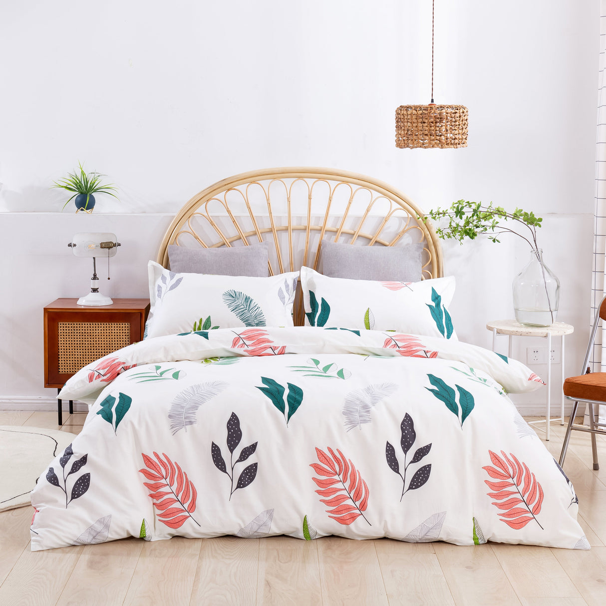 Luxore 250TC Fern 100% Cotton Sateen Quilt Cover Set | Modern Bedding - 5 Sizes