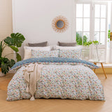 Luxore Olivia Floral 100% Cotton Reversible Quilt Cover Set Blue