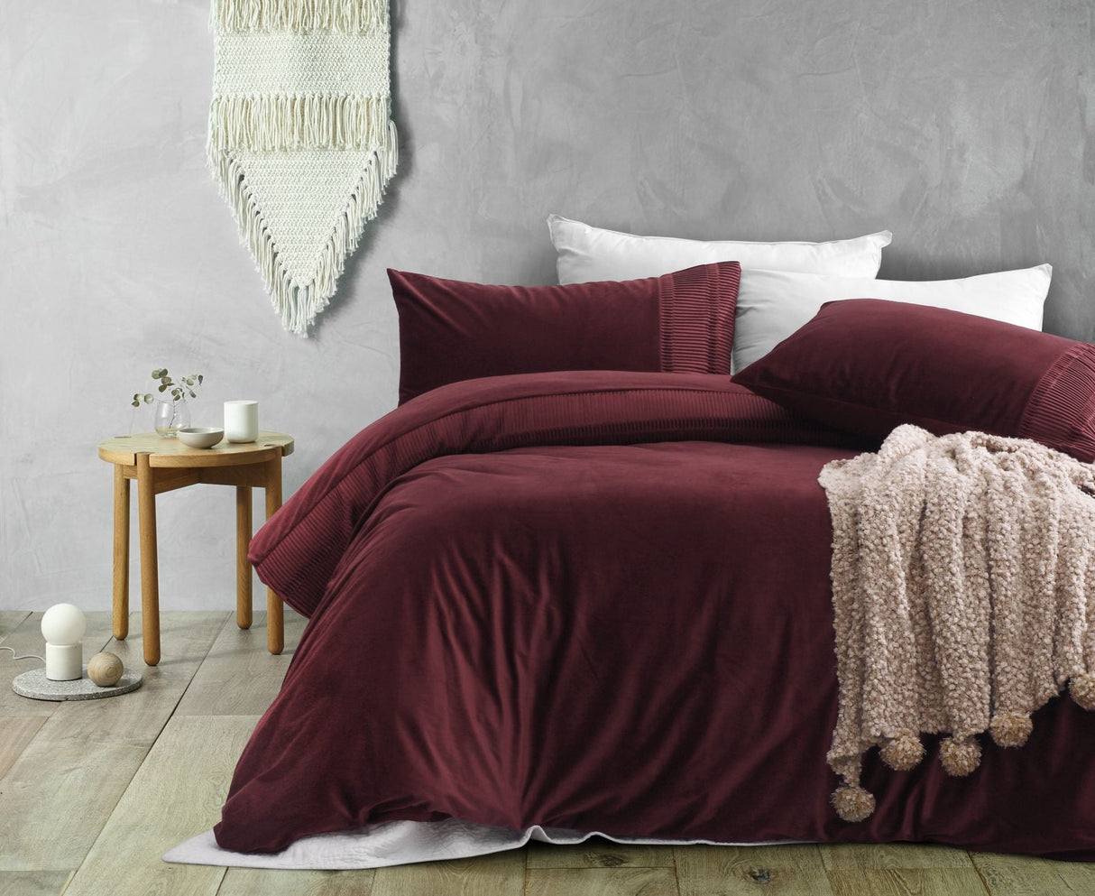 Luxore Ripple Smooth Velvet Quilt Cover Set | Premium Velvet Duvet Covers | 3 Sizes - 6 Colours