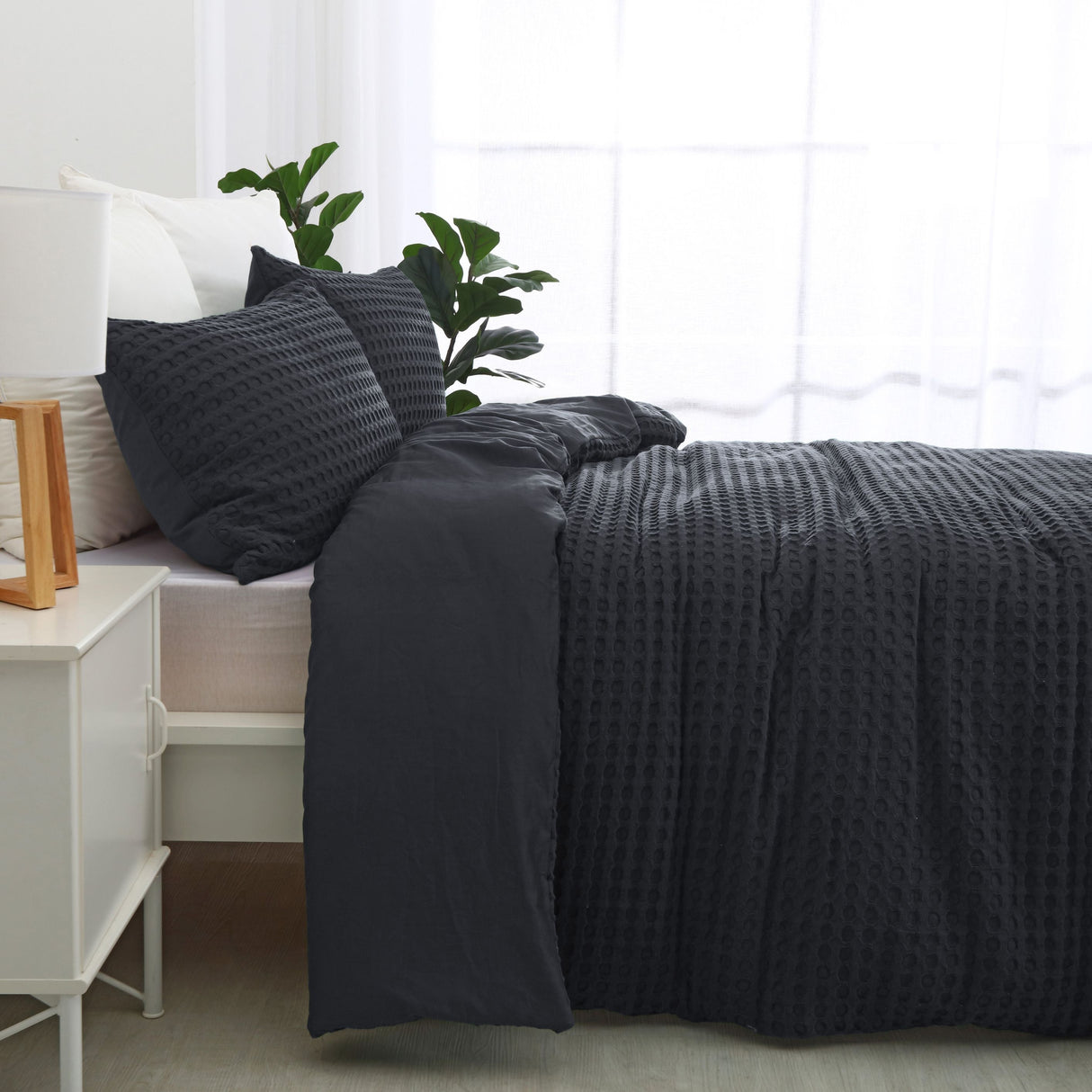 Luxore 100% Cotton Chunky Waffle Quilt Cover Set  | Premium Waffle Design | 3 Sizes - 3 Colours