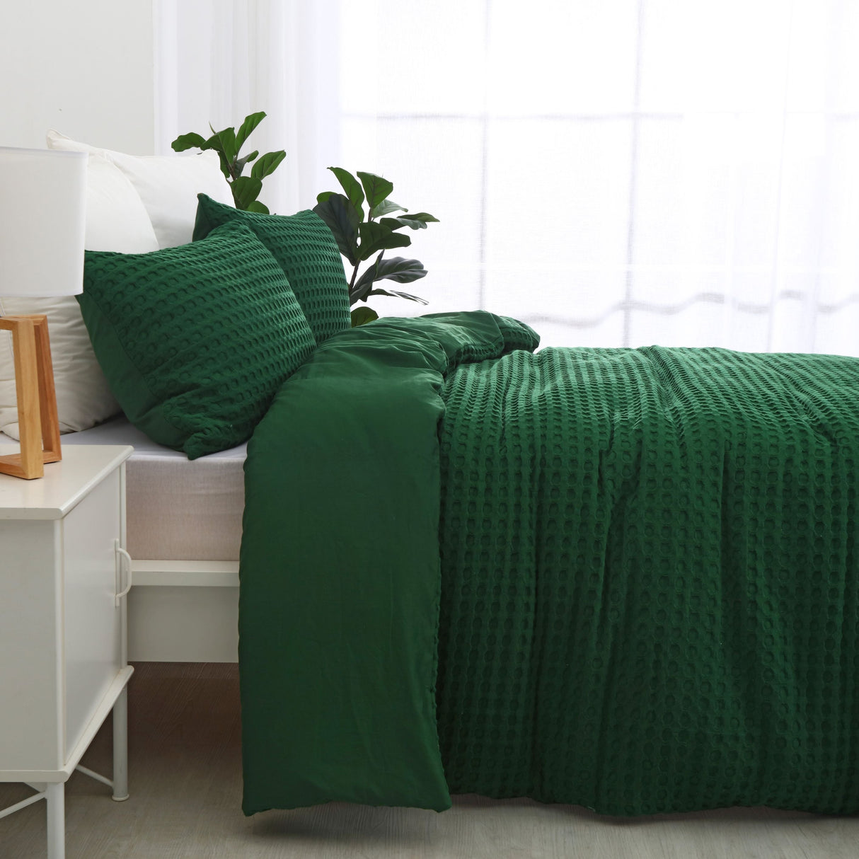 Luxore 100% Cotton Chunky Waffle Quilt Cover Set  | Premium Waffle Design | 3 Sizes - 3 Colours