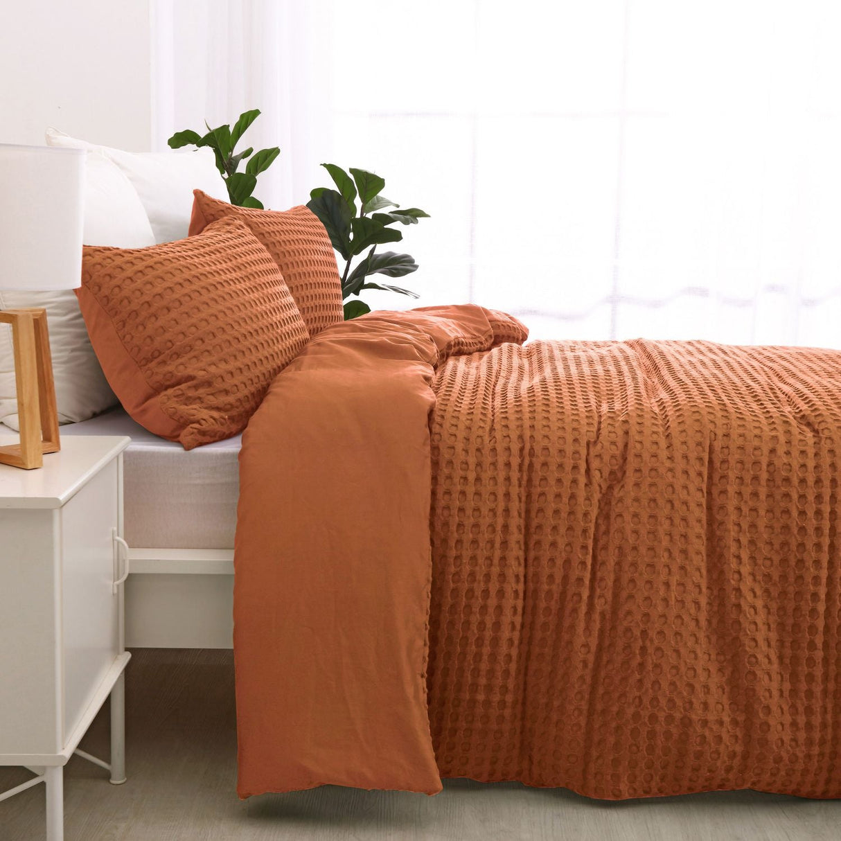 Luxore 100% Cotton Chunky Waffle Quilt Cover Set  | Premium Waffle Design | 3 Sizes - 3 Colours