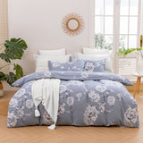 Luxore Blossom 100% Cotton Quilt Cover Set Silver