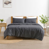 Luxore Linen & Cotton Blend Quilt Cover Set Charcoal