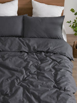 Luxore Linen & Cotton Blend Quilt Cover Set Charcoal