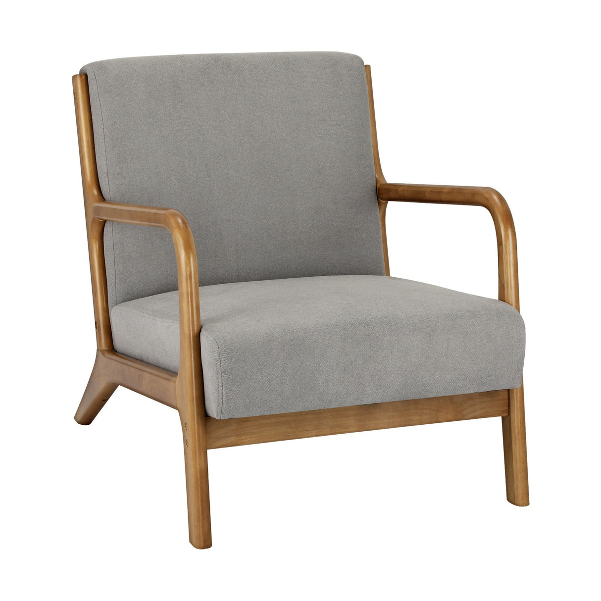 Modern Jakara Accent Lounge Chair | Soft Upholstered Wooden Fabric Lounge Armchair by Oikiture | 3 Colours