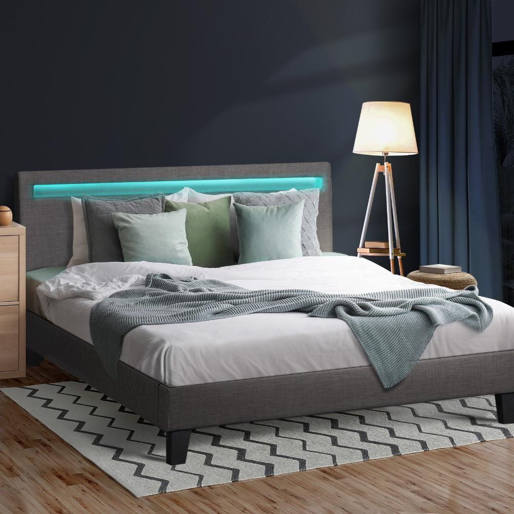 Piazzi PU Leather or Fabric Slimline Modern Bed | High Quality Sturdy Modern Bed with LED Option | 5 Sizes