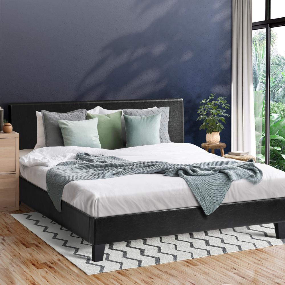 Piazzi PU Leather or Fabric Slimline Modern Bed | High Quality Sturdy Modern Bed with LED Option | 5 Sizes