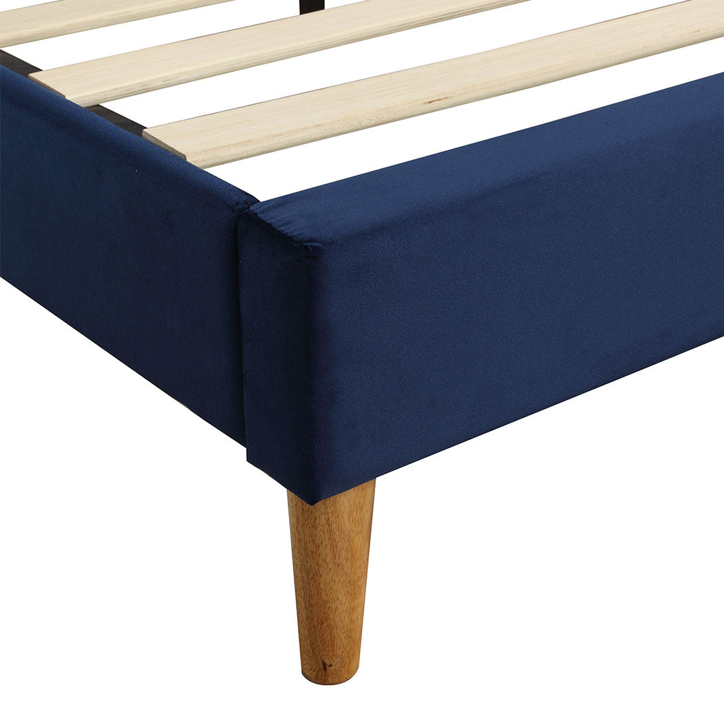 Polizano Velvet Touch Tuffted Modern Bed Frame | Luxury Premium Soft Plush Velvet Bed in 2 Colours | 2 Sizes