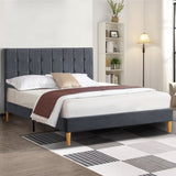 Polizano Velvet Touch Tuffted Modern Bed Frame | Luxury Premium Soft Plush Velvet Bed in 2 Colours | 2 Sizes