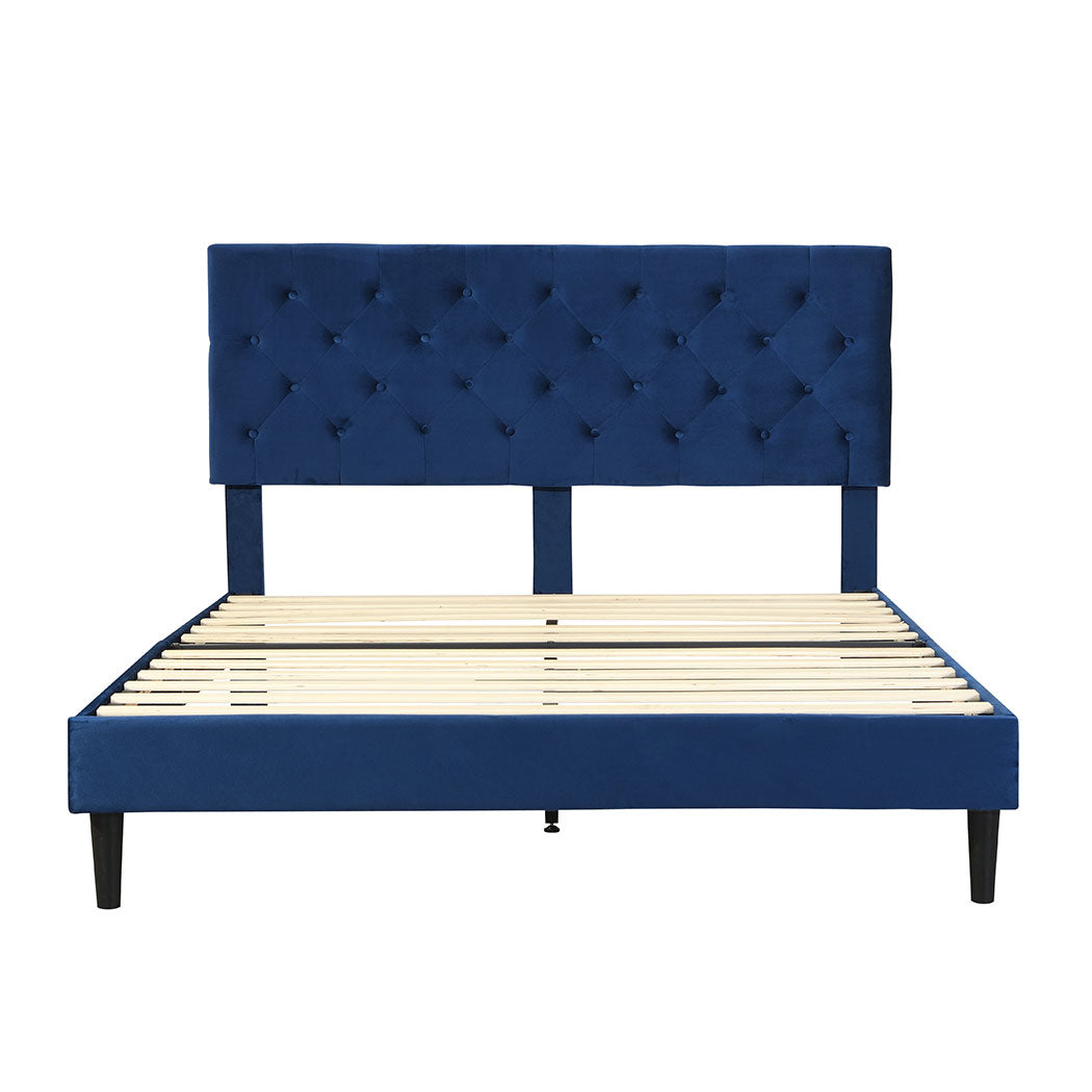 Lucrezia Velvet Touch Modern Bed Frame | Premium Soft Plush Velvet Bed in 2 Colours | 2 Sizes