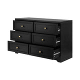 Centrum Black Wooden Chest of Drawers Tallyboy Unit | 5, 6 or 7 Draws Modern Cabinet by Oikiture