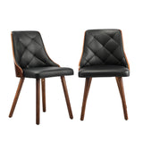 Set of 2 Gianni Deluxe Padded Dining Room Chairs | Wooden Back Padded Modern Dining Chairs by Oikiture | 3 Colours