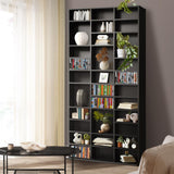 Oikiture 36 Slot Adjustable Wooden Display Unit | Modern Wooden Bookshelf Storage Shelf Unit | 3 Colours