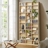 Oikiture 36 Slot Adjustable Wooden Display Unit | Modern Wooden Bookshelf Storage Shelf Unit | 3 Colours