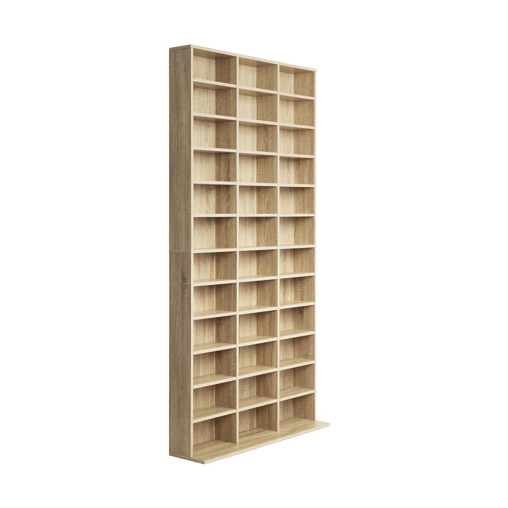 Oikiture 36 Slot Adjustable Wooden Display Unit | Modern Wooden Bookshelf Storage Shelf Unit | 3 Colours