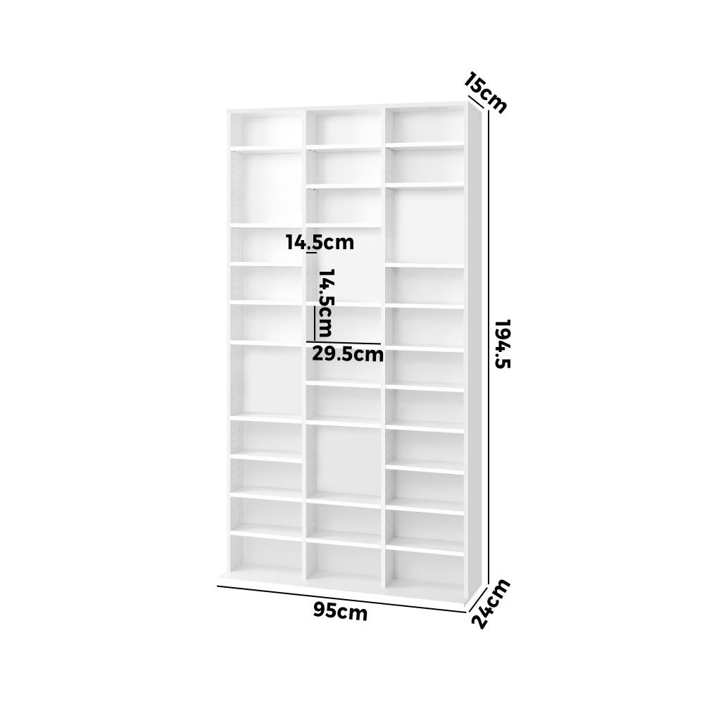 Oikiture 36 Slot Adjustable Wooden Display Unit | Modern Wooden Bookshelf Storage Shelf Unit | 3 Colours