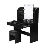 Glamz Hollywood Dressing Table & Stool Set | LED Bulbs Mirror Storage Makeup Desk Cabinet