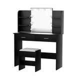 Starque LED Mirror Dressing Table and Makeup Stool Set | 10 Light Hollywood Mirror Makeup and Storage Unit | 2 Colours