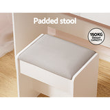 Starque LED Mirror Dressing Table and Makeup Stool Set | 10 Light Hollywood Mirror Makeup and Storage Unit | 2 Colours