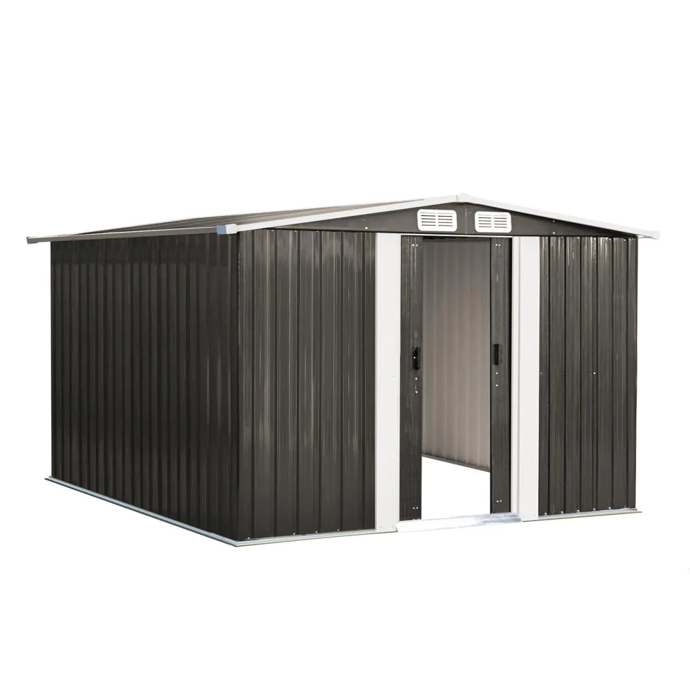 Forte Premium Outdoor Metal Garden Shed w Air Vents | High Quality Storage Garden Shed