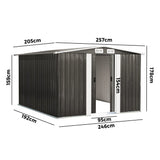 Forte Premium Outdoor Metal Garden Shed w Air Vents | High Quality Storage Garden Shed