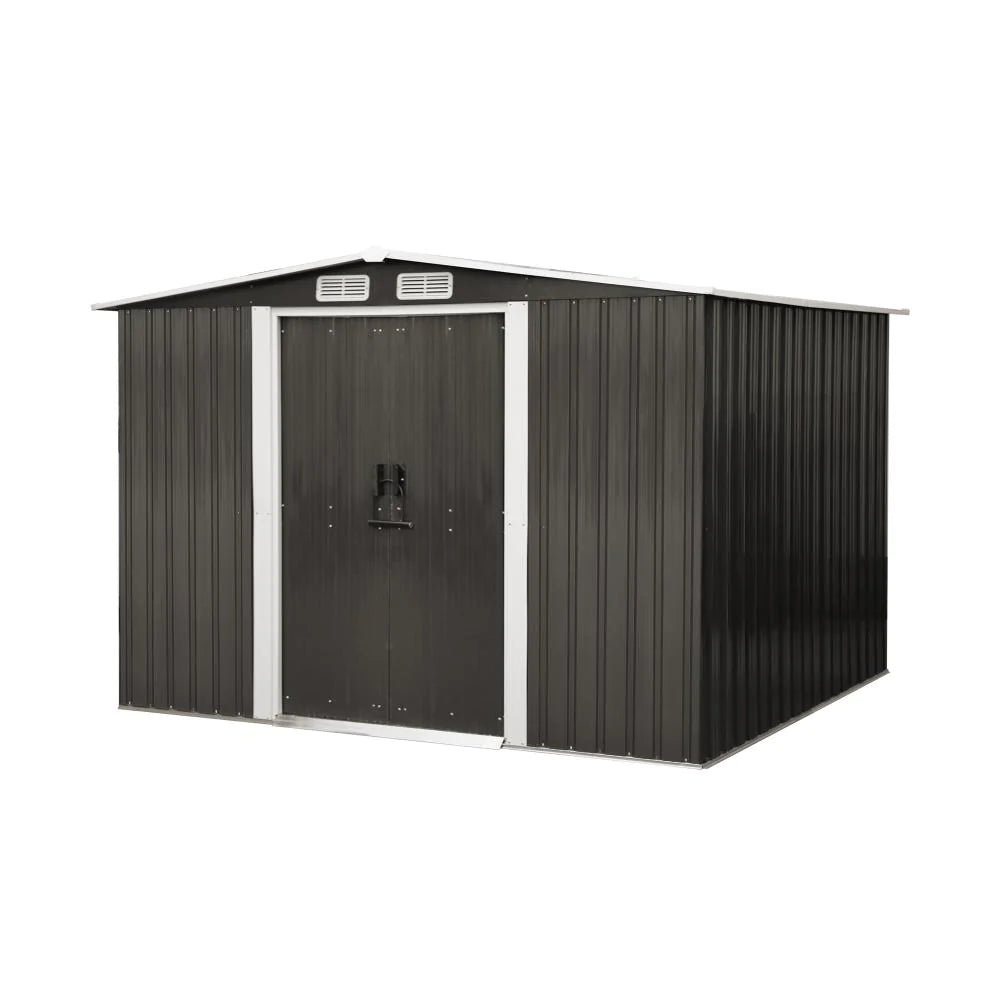 Forte Premium Outdoor Metal Garden Shed w Air Vents | High Quality Storage Garden Shed