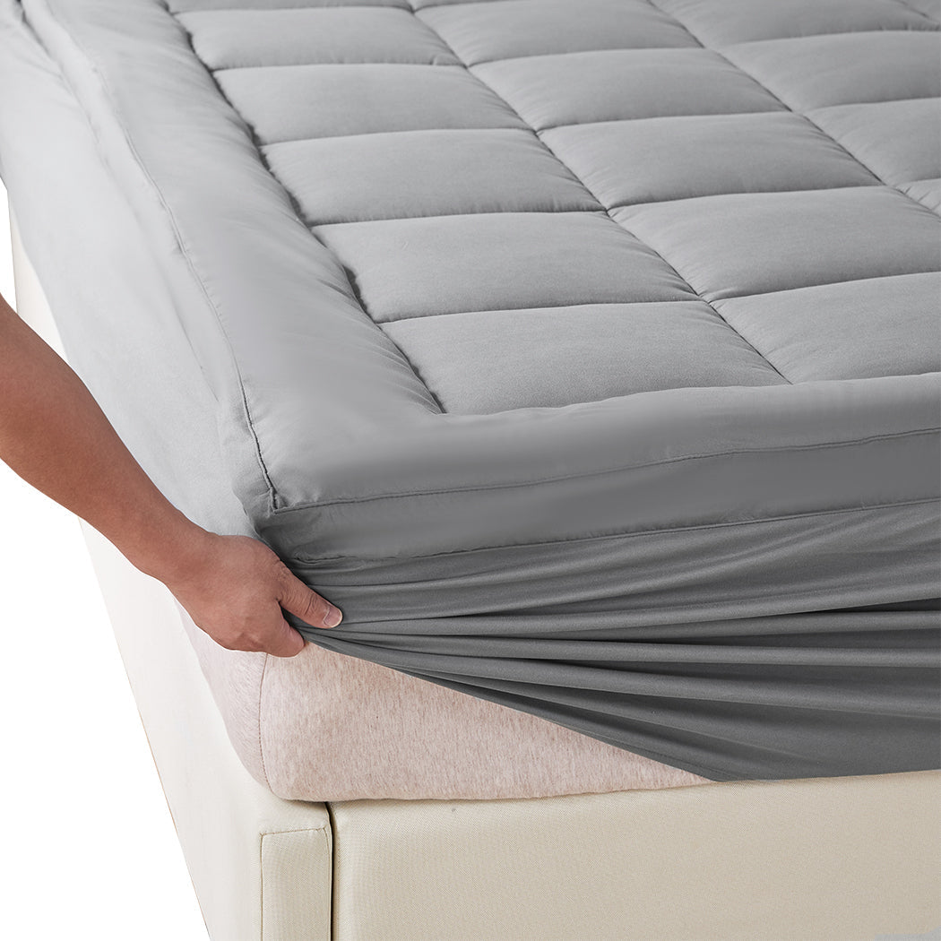 Luxore Charcoal Infused Bamboo Mattress Topper | Ultra Comfy 1000GSM Bamboo Topper Fitted Sides