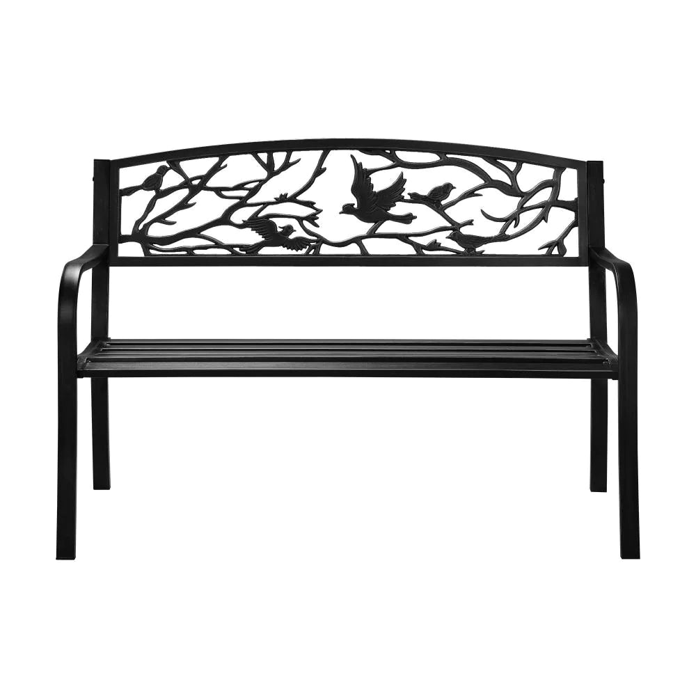 Premium Cast Iron & Steel Ornate Design Garden Bench | Outdoor Backyard Garden Bench | 2 Models - 2 Colours