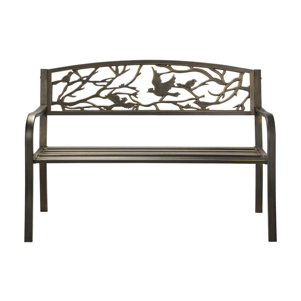 Premium Cast Iron & Steel Ornate Design Garden Bench | Outdoor Backyard Garden Bench | 2 Models - 2 Colours