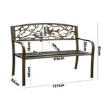 Premium Cast Iron & Steel Ornate Design Garden Bench | Outdoor Backyard Garden Bench | 2 Models - 2 Colours