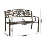 Premium Cast Iron & Steel Ornate Design Garden Bench | Outdoor Backyard Garden Bench | 2 Models - 2 Colours