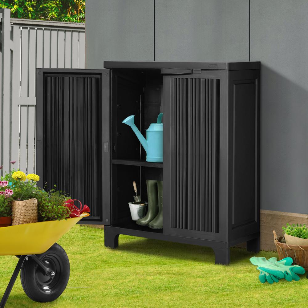 Forte Weatherproof Outdoor Storage Cabinet Box | Lockable Garden or Garage Storage Cupboard by Livsip