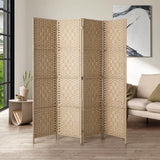 Arezzo Wood and Rattan Room Divider & Privacy Screens | Designer Room Panel Dividers | 3 Sizes - 4 Colours